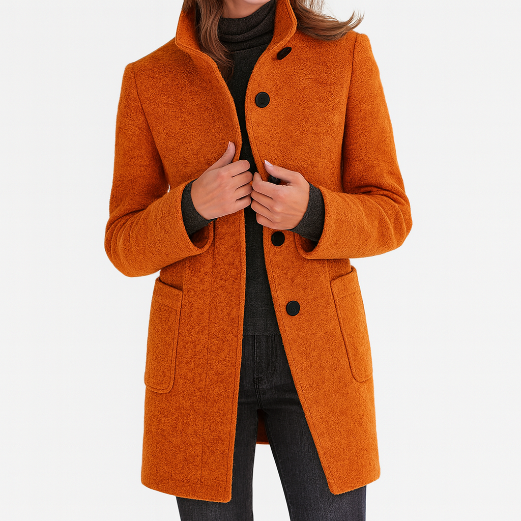 Rose - Coat with High Collar | By Julian & Claire Toronto