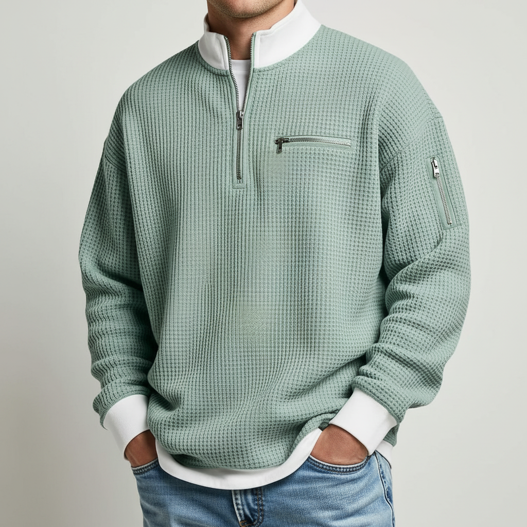 Dylan - Modern Grid Knit Sweater | By Julian & Claire Toronto