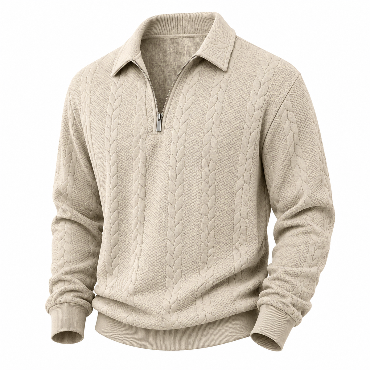 Alan - Jacquard Quarter-Zip Polo | By Julian & Claire Toronto