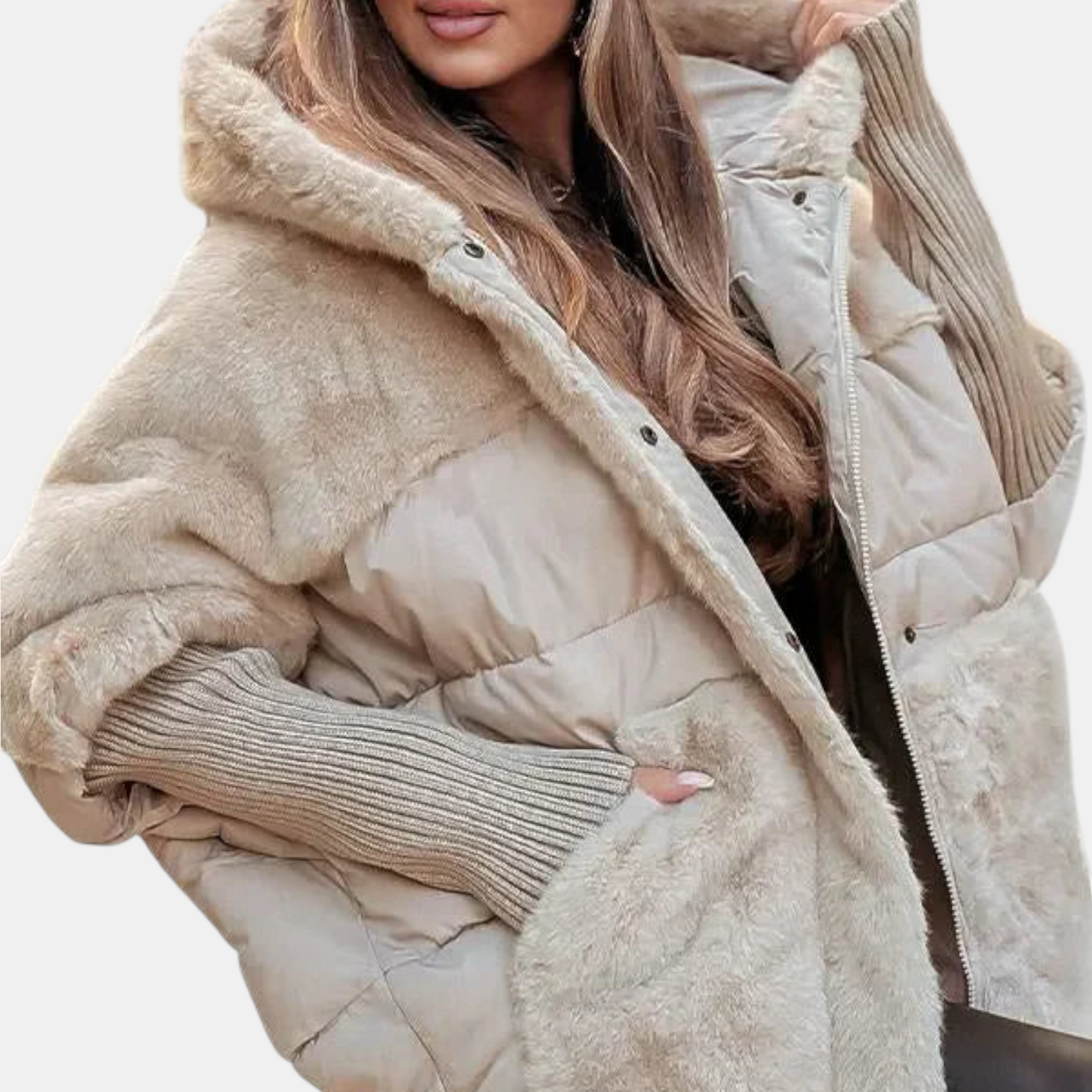 Alice - Oversized Hooded Patchwork Puffer Jacket | By Julian & Claire Toronto