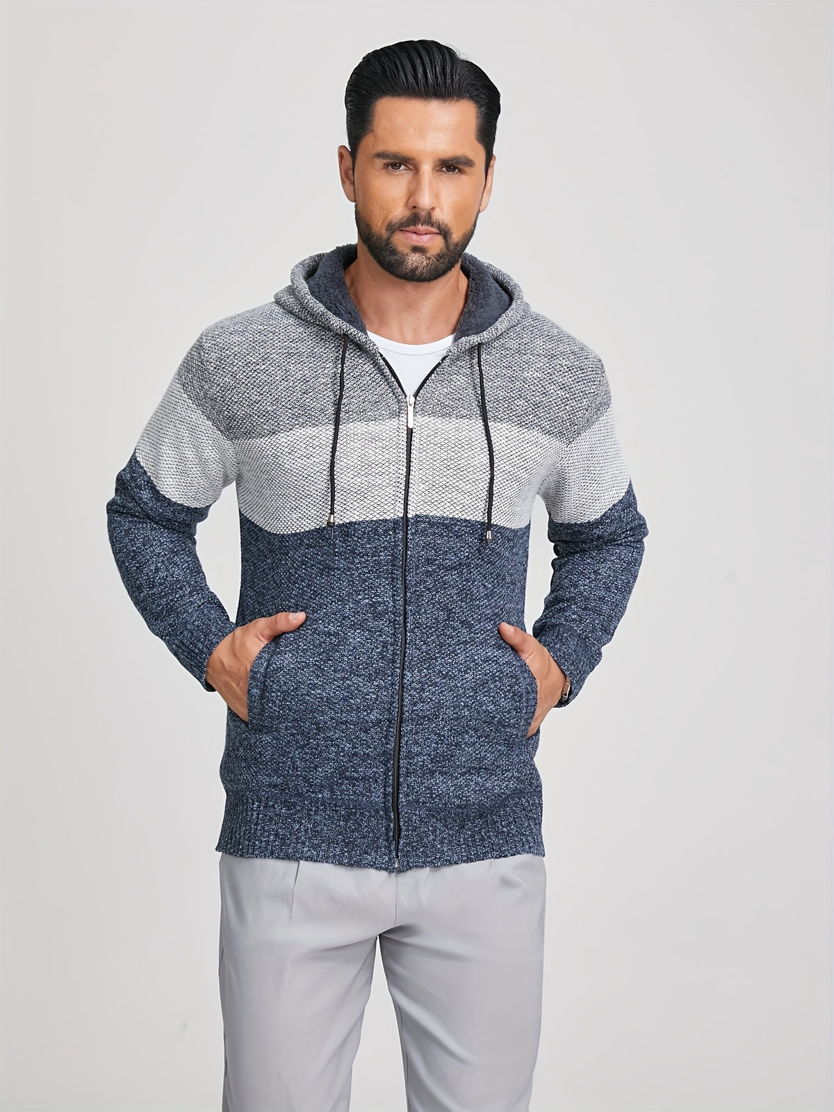 Boris - Colour Block Hooded Jacket | By Julian & Claire Toronto