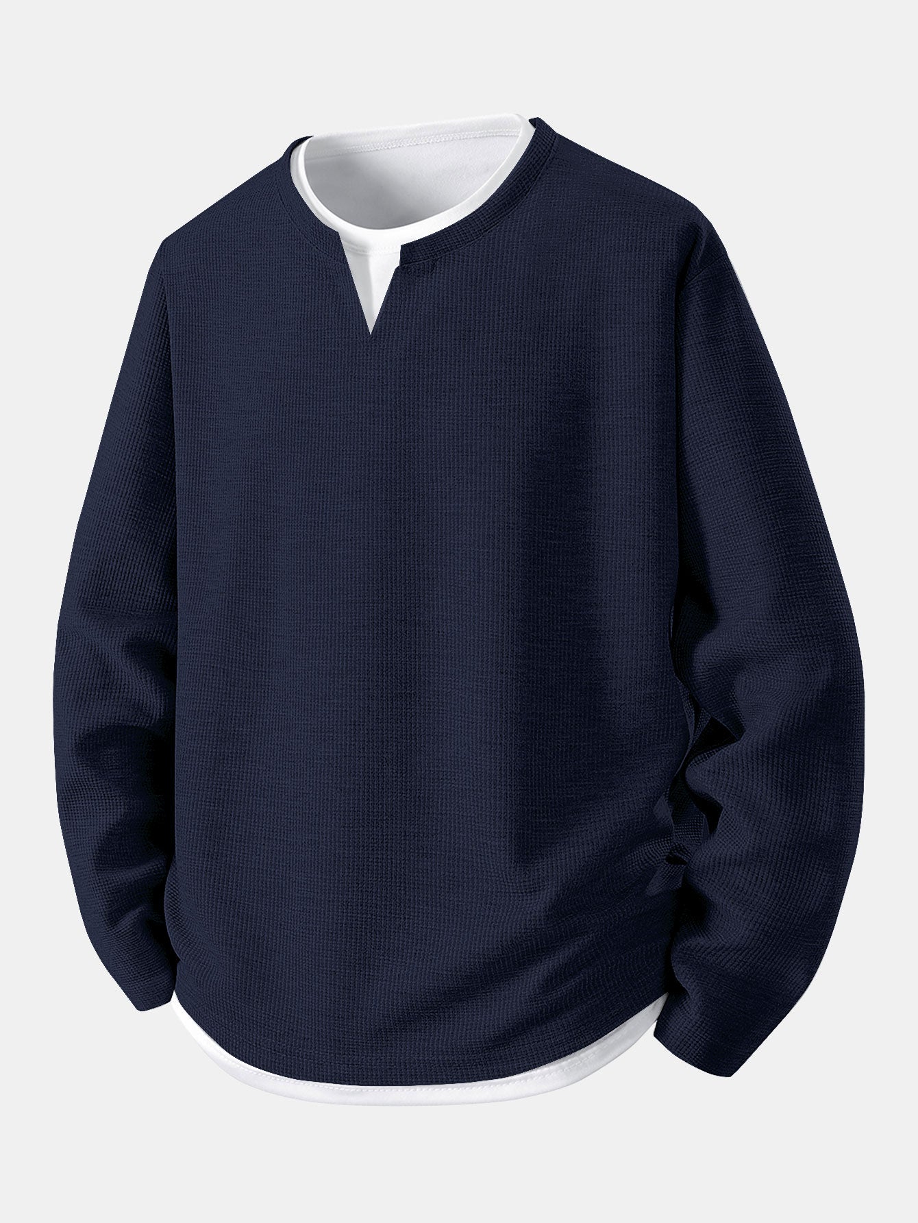 Ronald - Layered Waffle Long Sleeve T-Shirt | By Julian & Claire Toronto