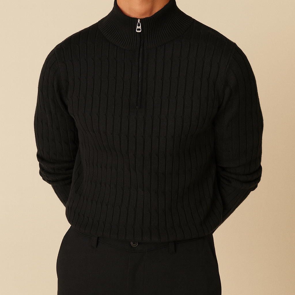 Aaron - Crest Zip Knit | By Julian & Claire Toronto