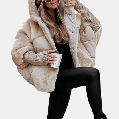 Alice - Oversized Hooded Patchwork Puffer Jacket | By Julian & Claire Toronto