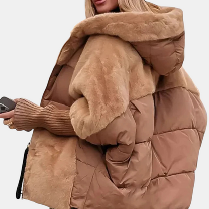 Alice - Oversized Hooded Patchwork Puffer Jacket | By Julian & Claire Toronto