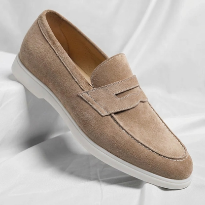 Fallon - Classic Suede Penny Loafers | By Julian & Claire Toronto