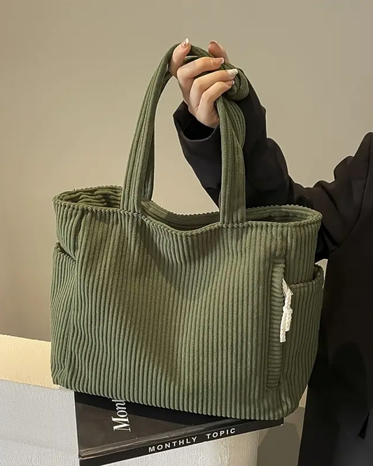 Sydney  – Trending Ribbed Tote Bag with Drawstring Detail | By Julian & Claire Toronto
