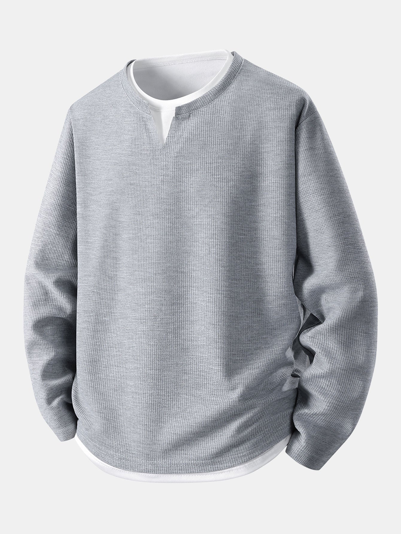 Ronald - Layered Waffle Long Sleeve T-Shirt | By Julian & Claire Toronto