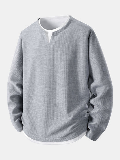 Ronald - Layered Waffle Long Sleeve T-Shirt | By Julian & Claire Toronto