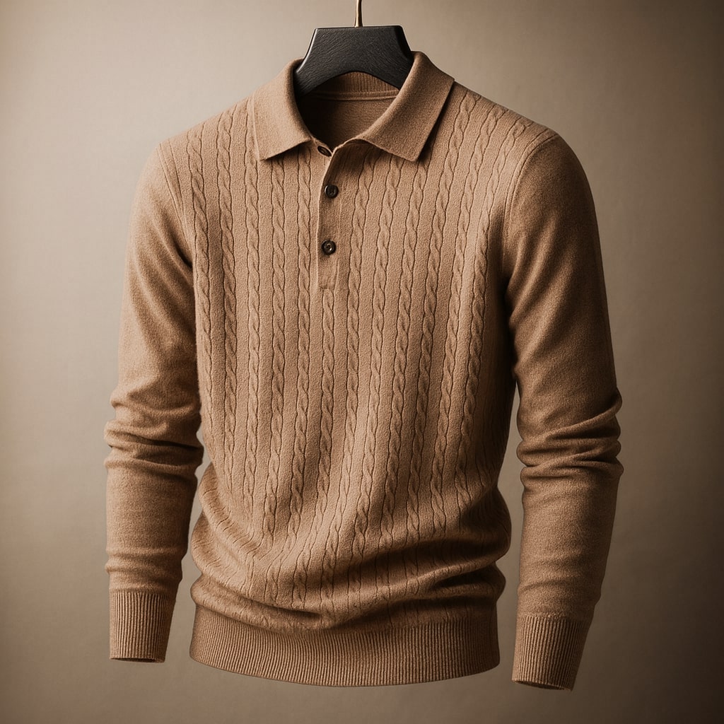 Mark - Textured Polo Sweater | By Julian & Claire Toronto