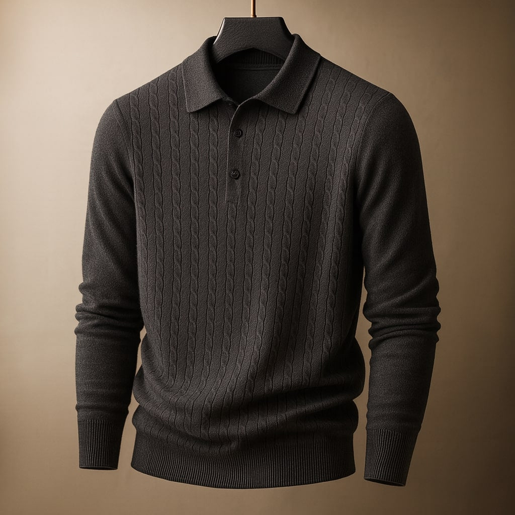 Mark - Textured Polo Sweater | By Julian & Claire Toronto