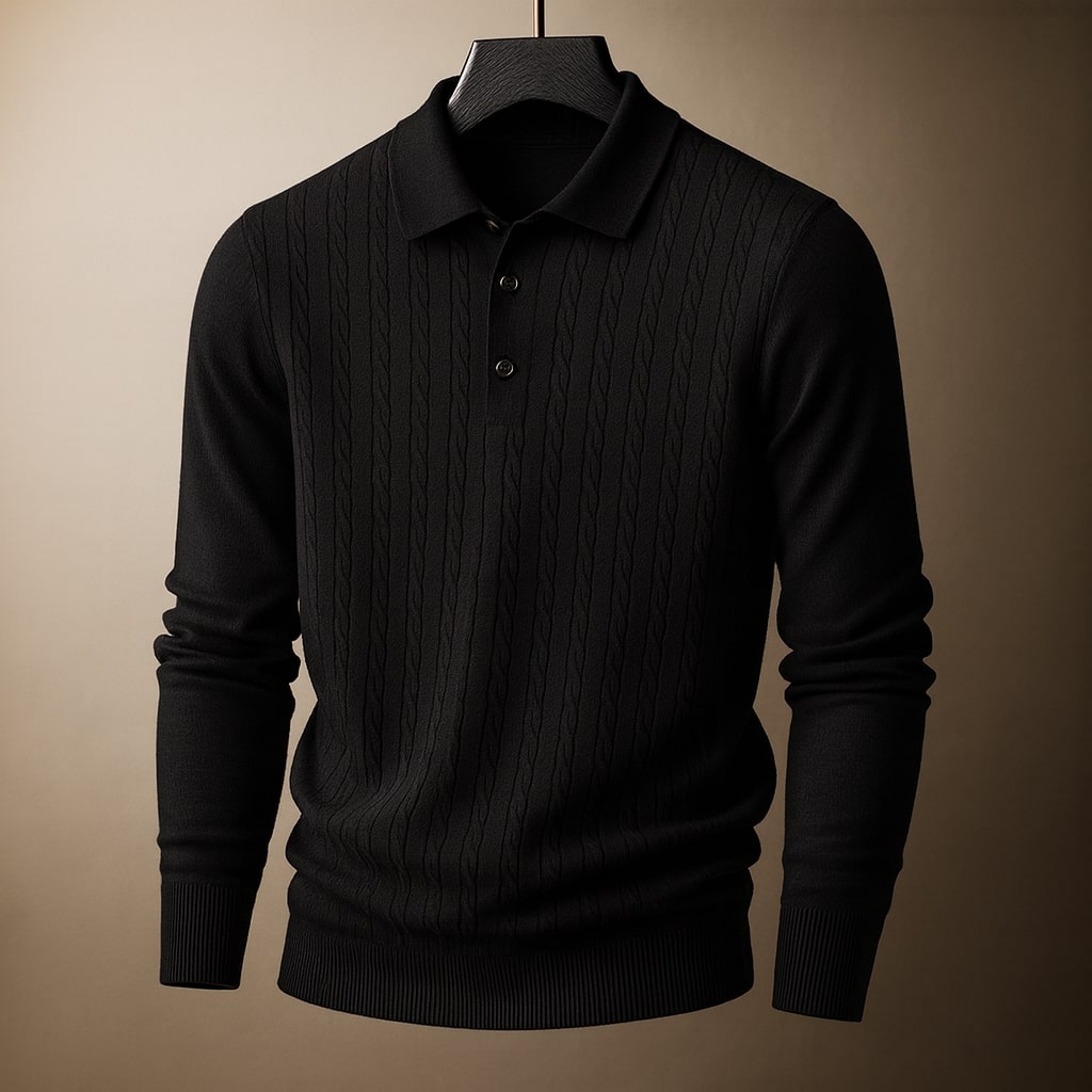 Mark - Textured Polo Sweater | By Julian & Claire Toronto