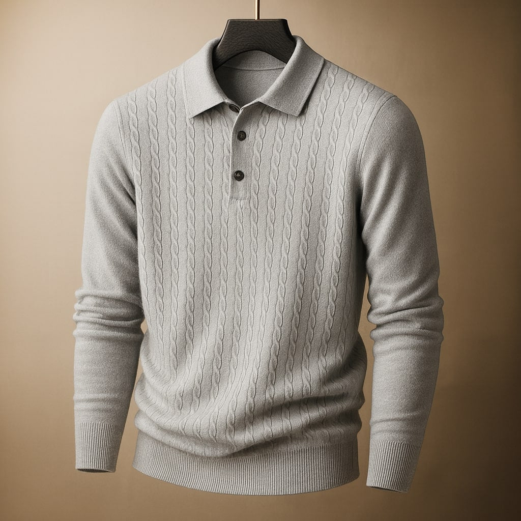 Mark - Textured Polo Sweater | By Julian & Claire Toronto