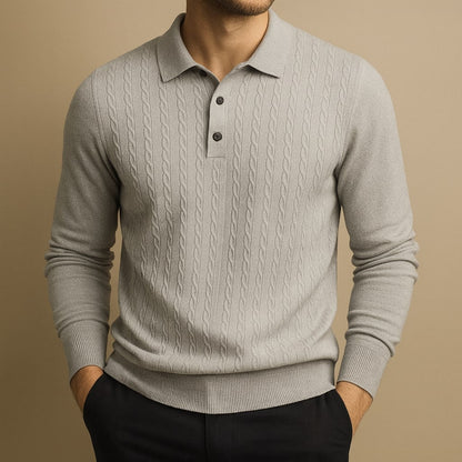 Mark - Textured Polo Sweater | By Julian & Claire Toronto