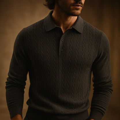 Mark - Textured Polo Sweater | By Julian & Claire Toronto