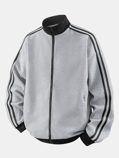 Randy - Waffle Texture Stripe Jacket | By Julian & Claire Toronto