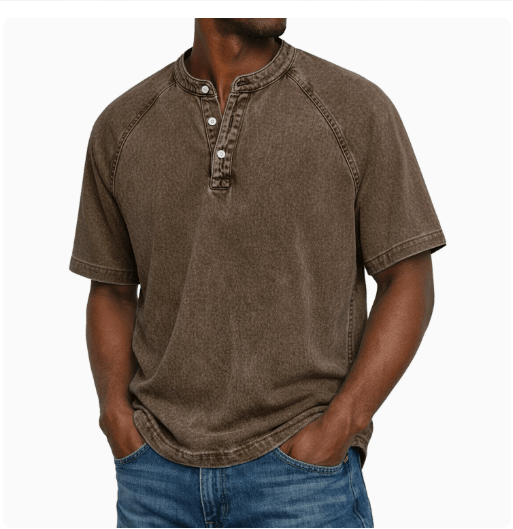 Carmelo - Classic Short-Sleeve Henley | By Julian & Claire Toronto