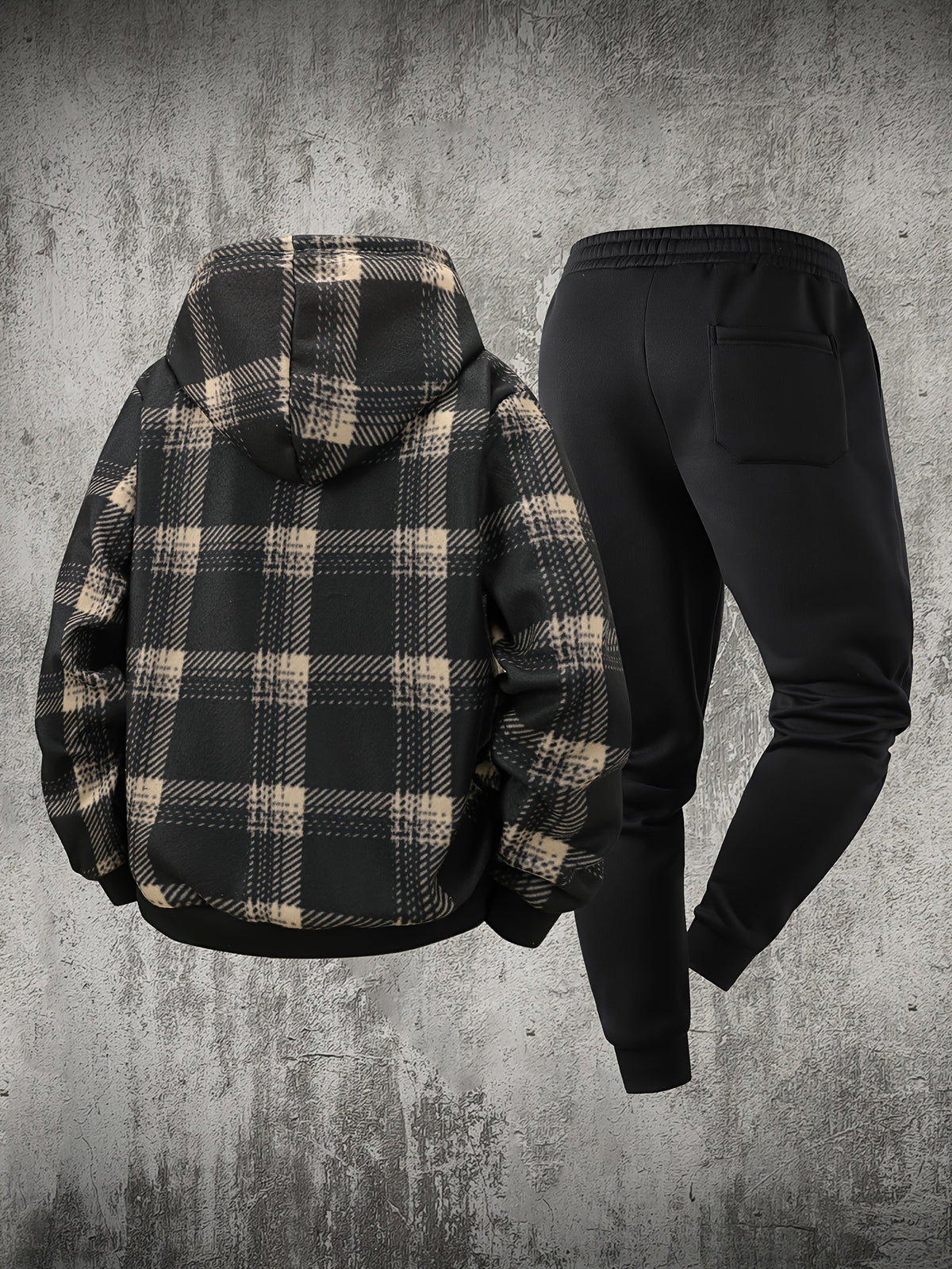 Augustine - Casual Check Hooded Set | By Julian & Claire Toronto