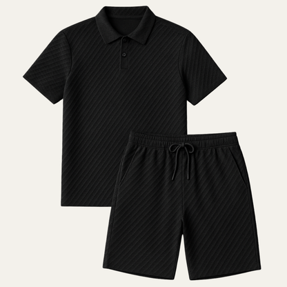Richard - Textured Polo & Shorts Set | By Julian & Claire Toronto