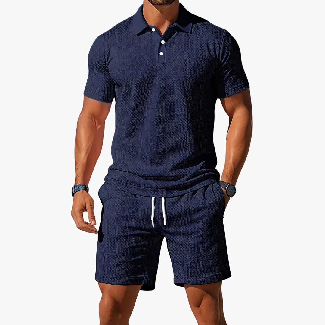 Zack - Casual Polo & Drawstring Shorts Set | By Julian & Claire Toronto