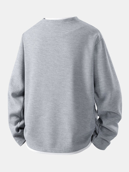 Ronald - Layered Waffle Long Sleeve T-Shirt | By Julian & Claire Toronto