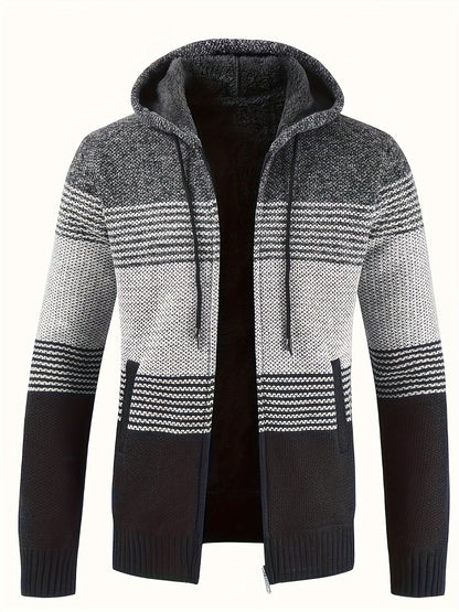 Bowen - Vintage Striped Hooded Cardigan | By Julian & Claire Toronto