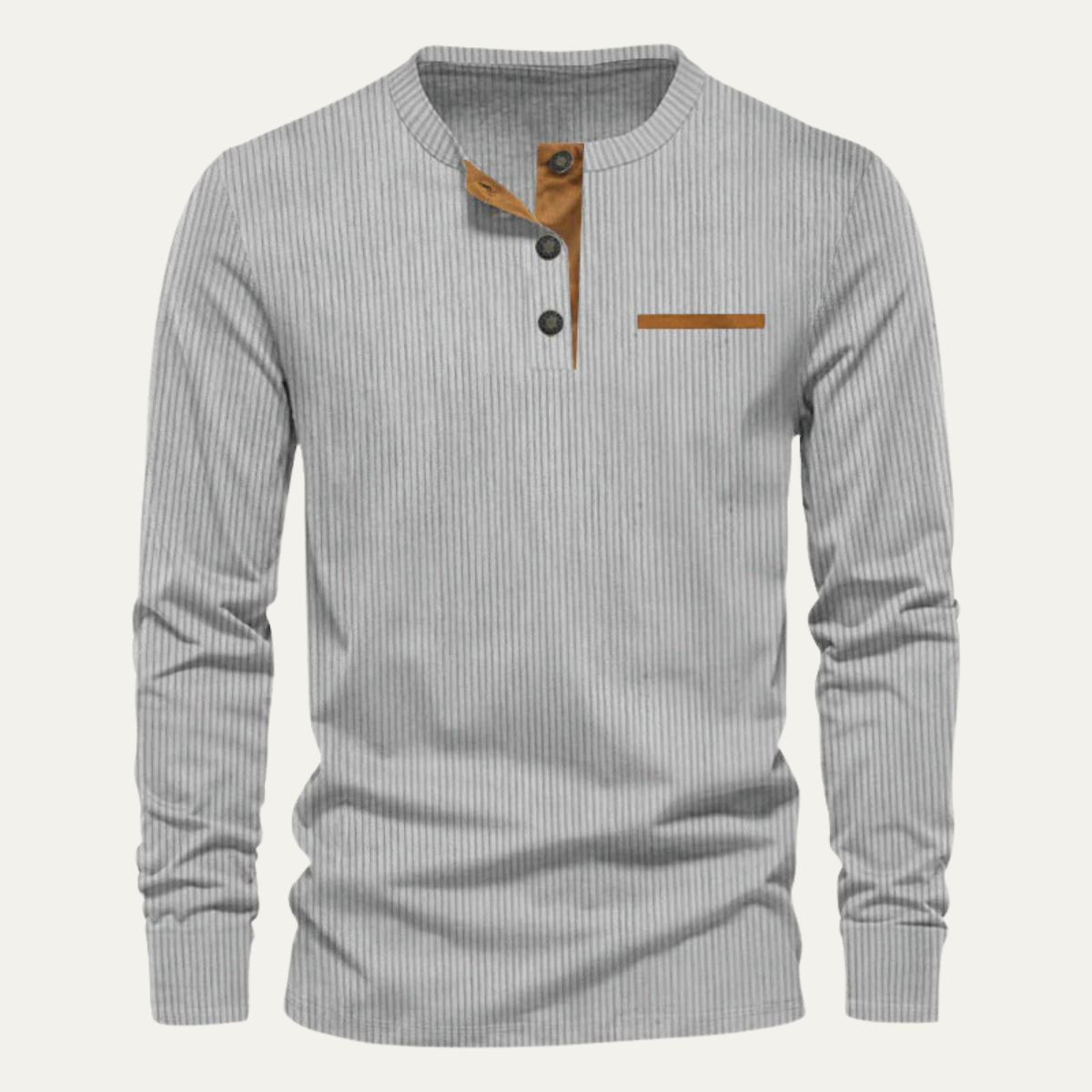 William - Textured Long Sleeve Henley Shirt | By Julian & Claire Toronto