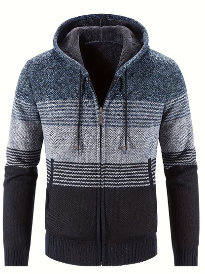 Bowen - Vintage Striped Hooded Cardigan | By Julian & Claire Toronto