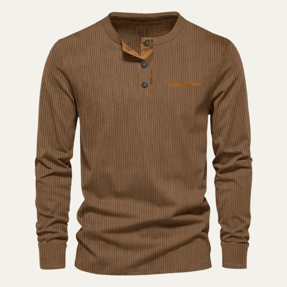 William - Textured Long Sleeve Henley Shirt | By Julian & Claire Toronto