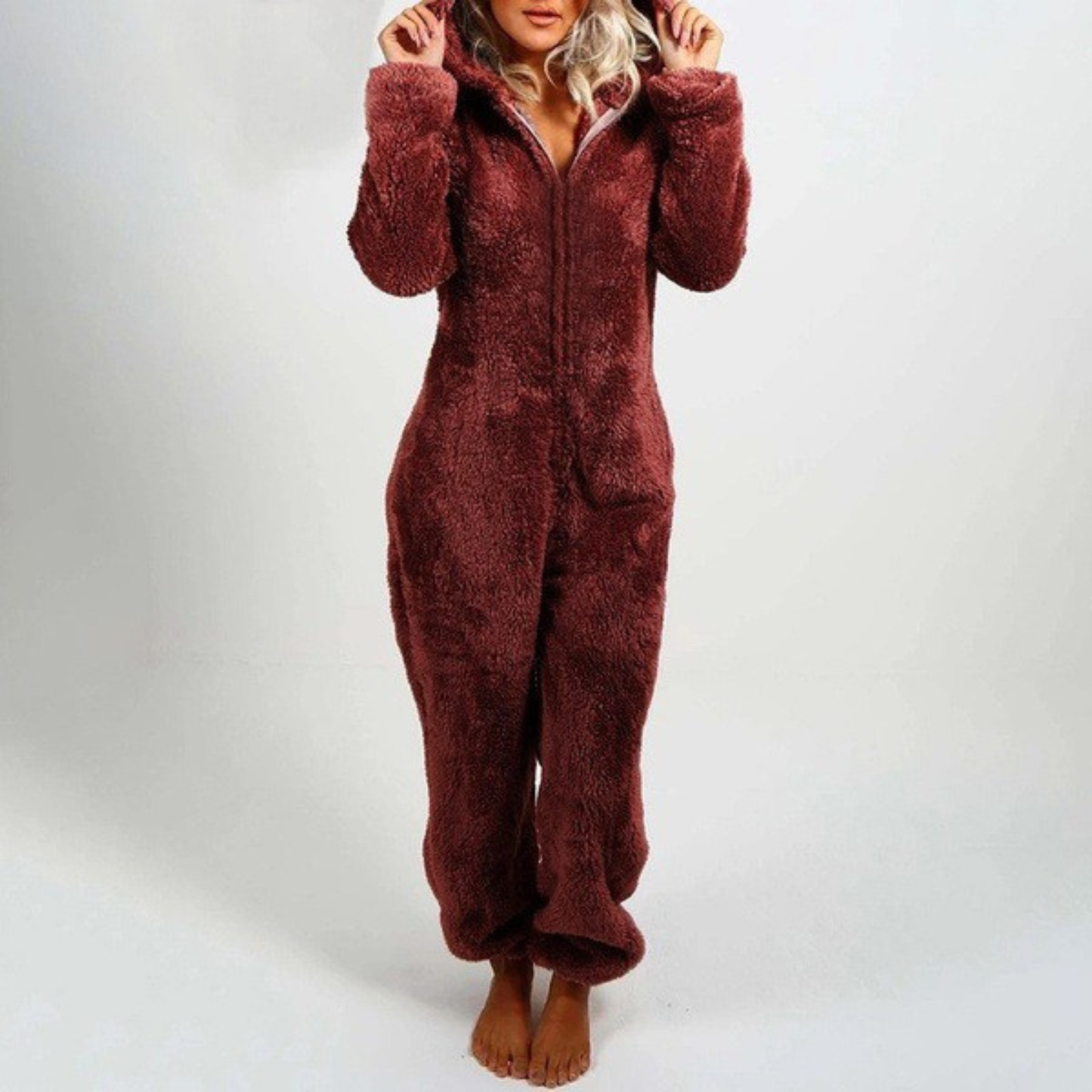 Maple - Comfy Zipper Hooded Plush Pajama | By Julian & Claire Toronto