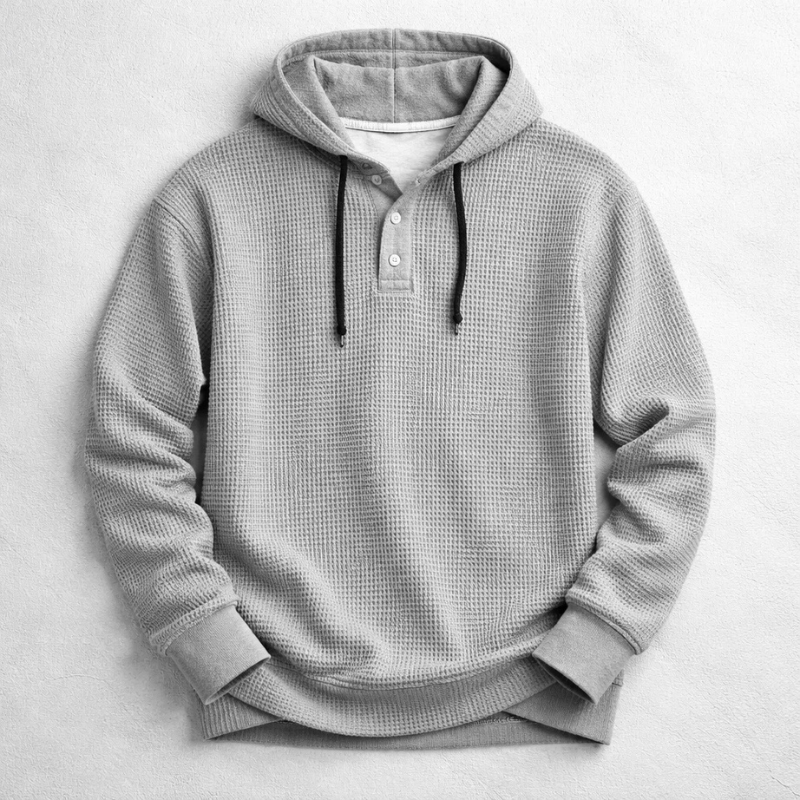 Wells - Waffle Knit Pullover Hoodie | By Julian & Claire Toronto