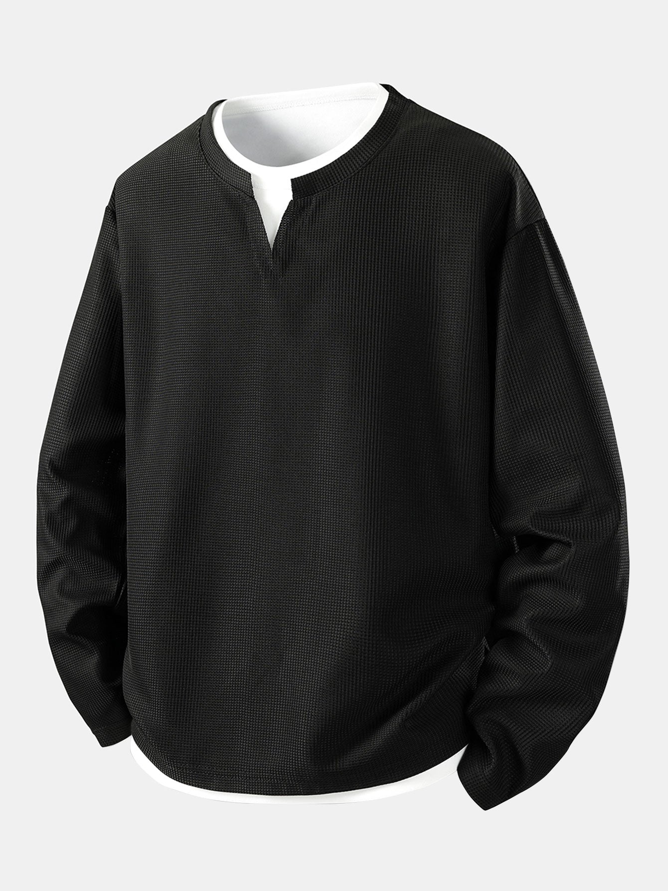Ronald - Layered Waffle Long Sleeve T-Shirt | By Julian & Claire Toronto