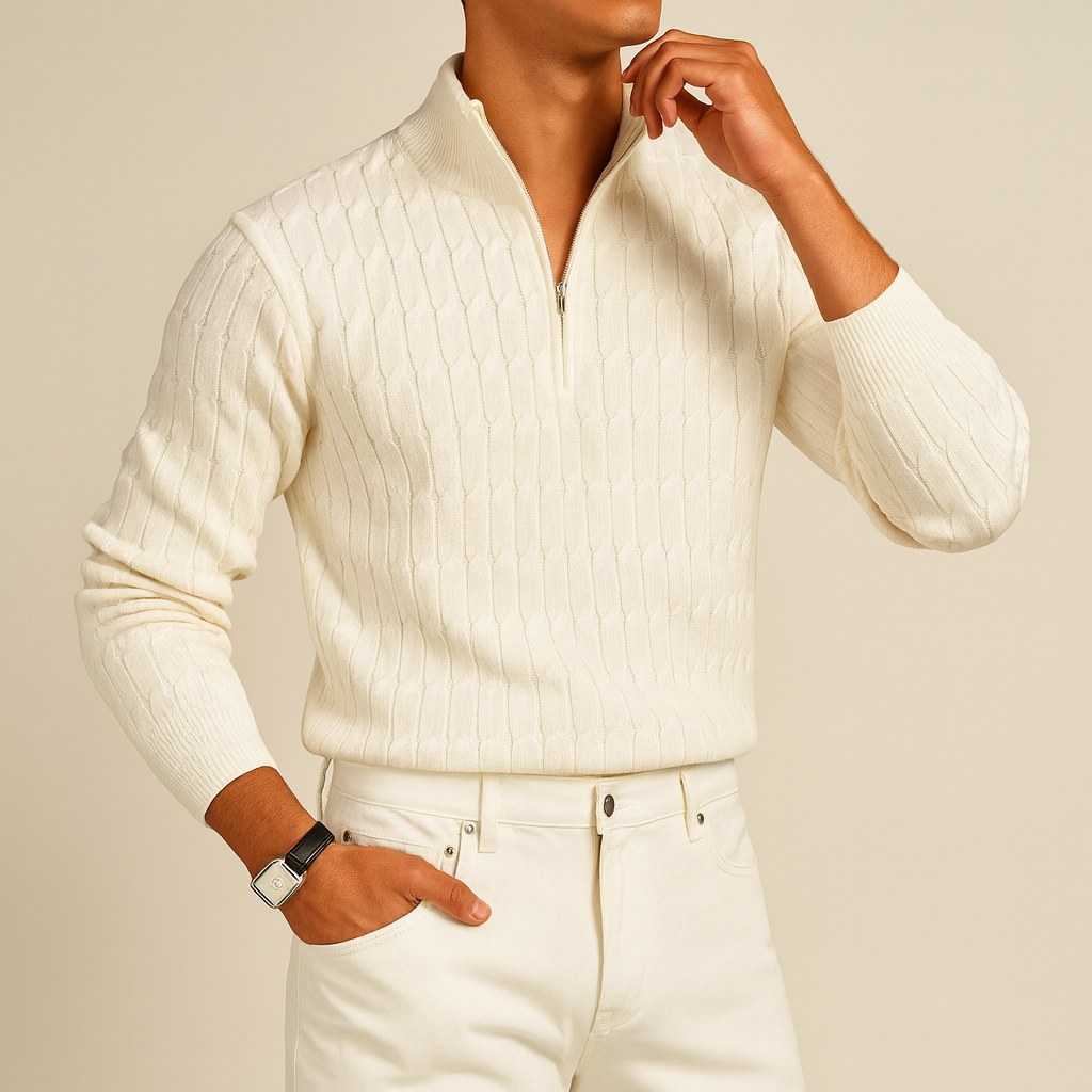 Aaron - Crest Zip Knit | By Julian & Claire Toronto