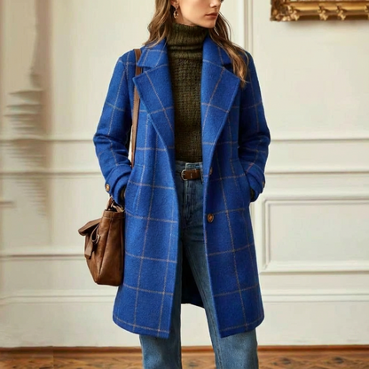 Juliette - Classy Wool Check Coat | By Julian & Claire Toronto