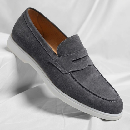 Fallon - Classic Suede Penny Loafers | By Julian & Claire Toronto