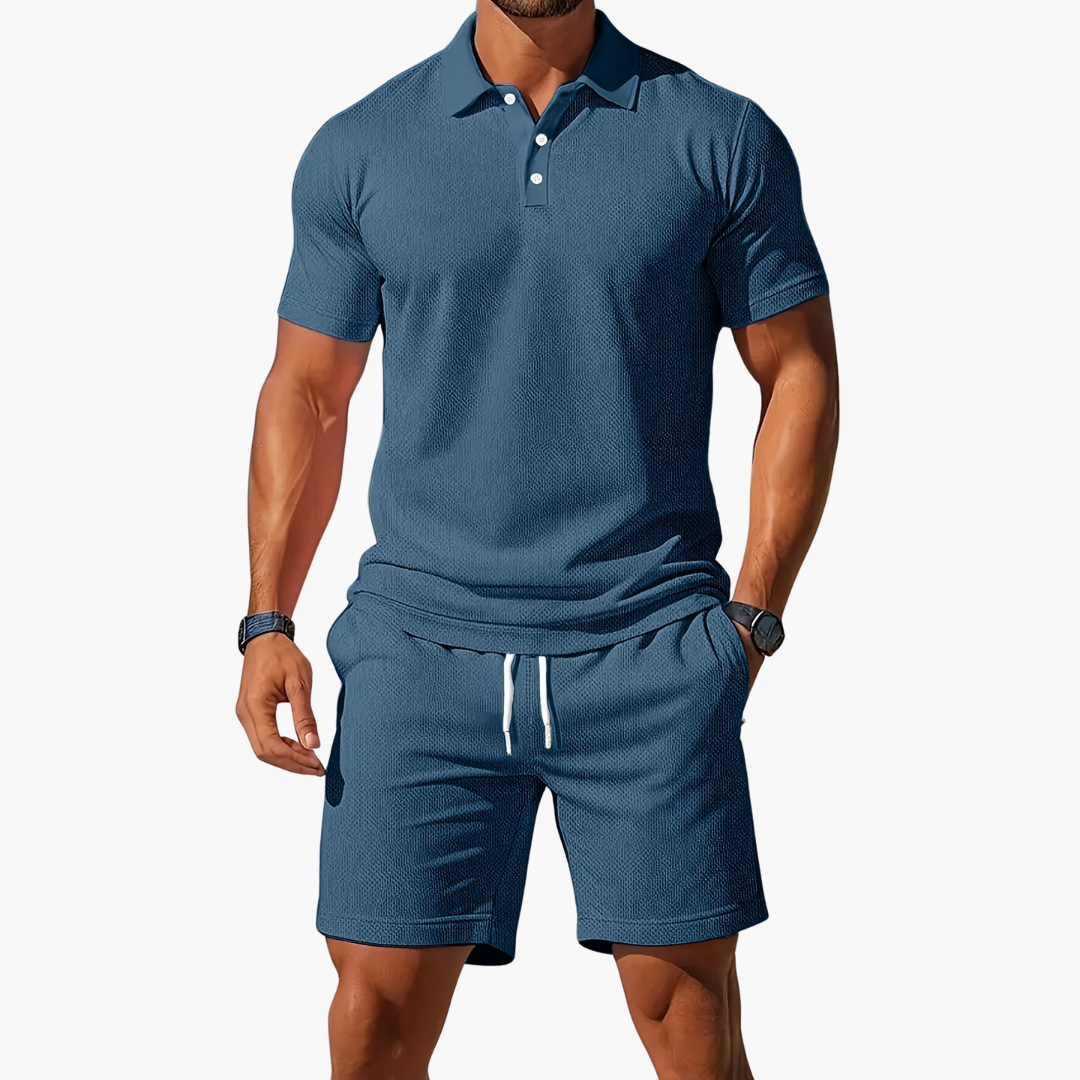 Zack - Casual Polo & Drawstring Shorts Set | By Julian & Claire Toronto