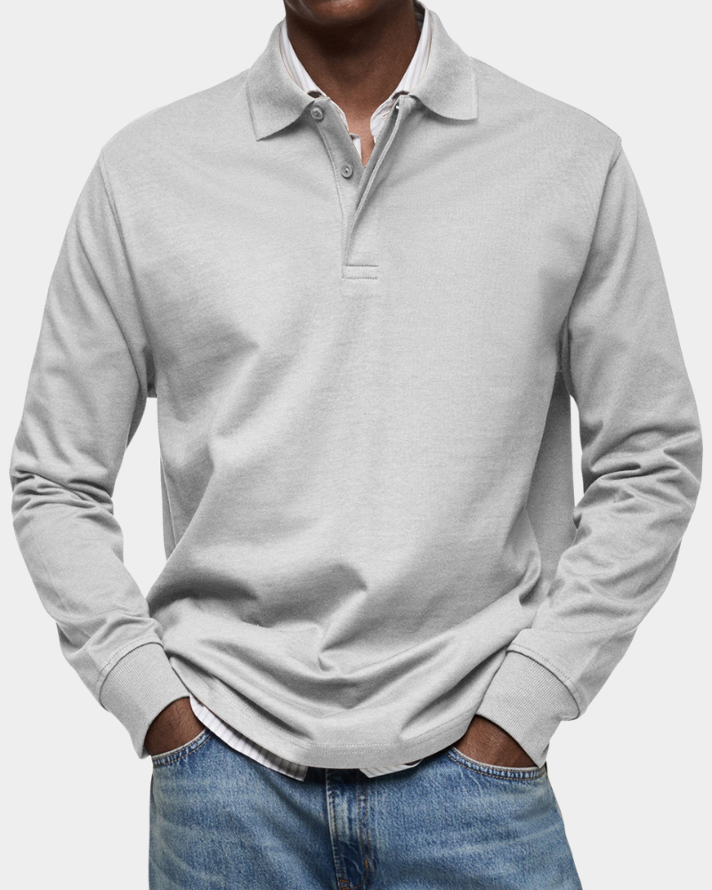 Brennan - Premium Knit Long Sleeve Polo | By Julian & Claire Toronto