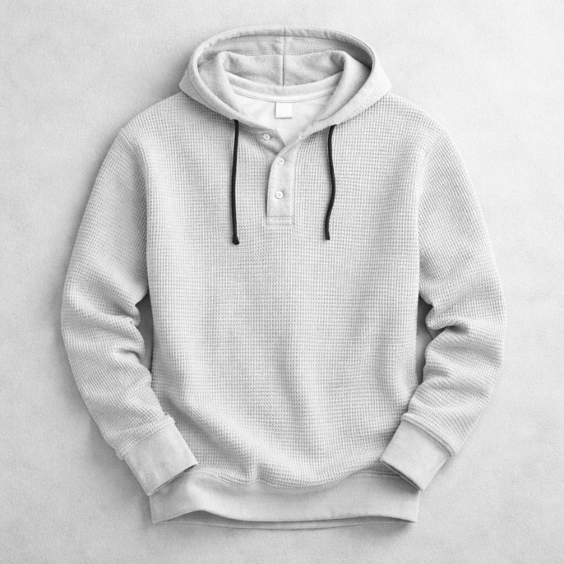 Wells - Waffle Knit Pullover Hoodie | By Julian & Claire Toronto