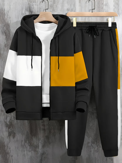 Asa - Colour Block Casual Hooded Set | By Julian & Claire Toronto