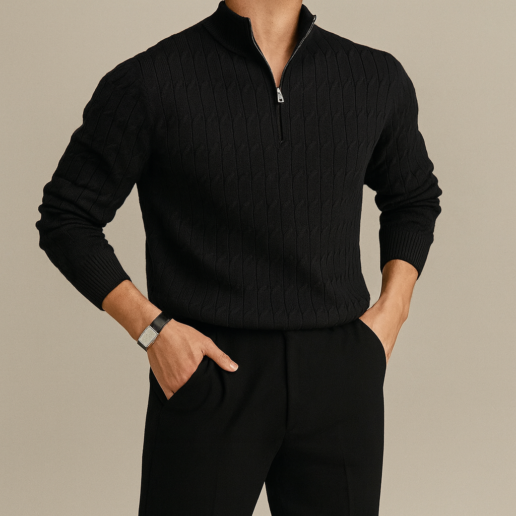 Aaron - Crest Zip Knit | By Julian & Claire Toronto