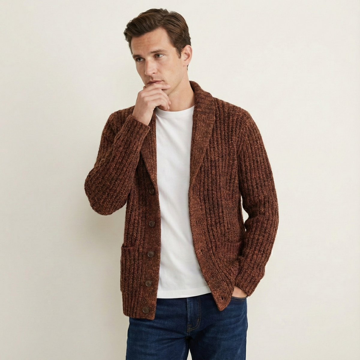 Theodore - Classic Collar Cardigan | By Julian & Claire Toronto