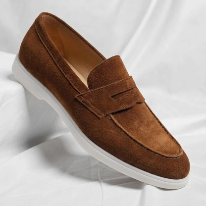 Fallon - Classic Suede Penny Loafers | By Julian & Claire Toronto