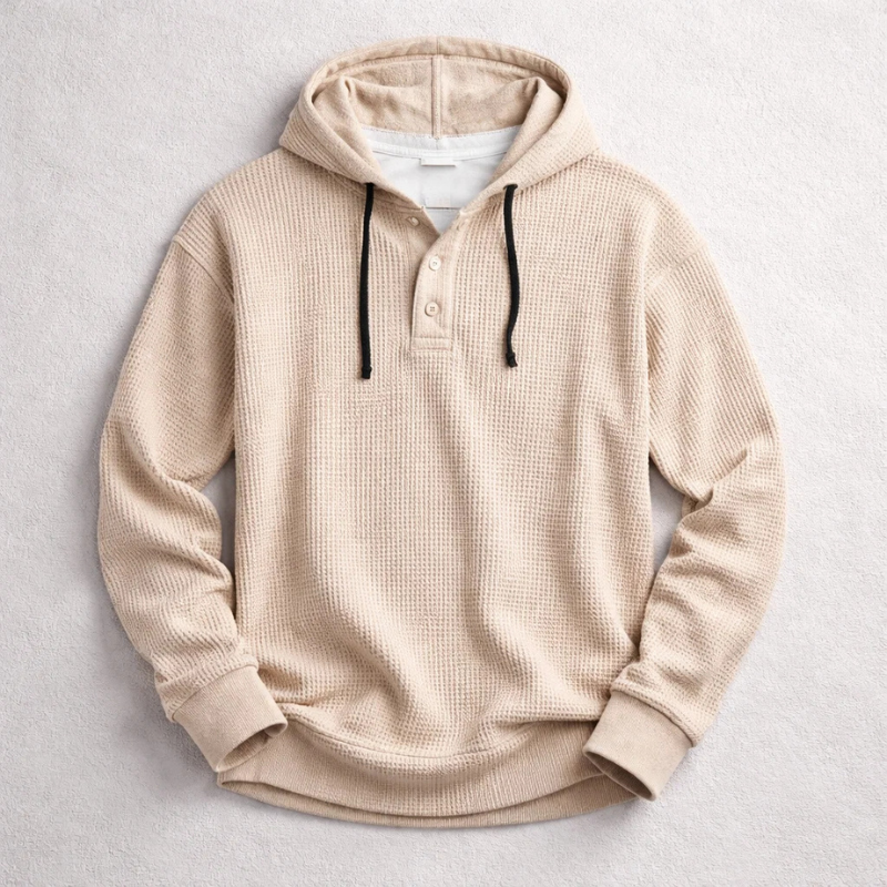 Wells - Waffle Knit Pullover Hoodie | By Julian & Claire Toronto