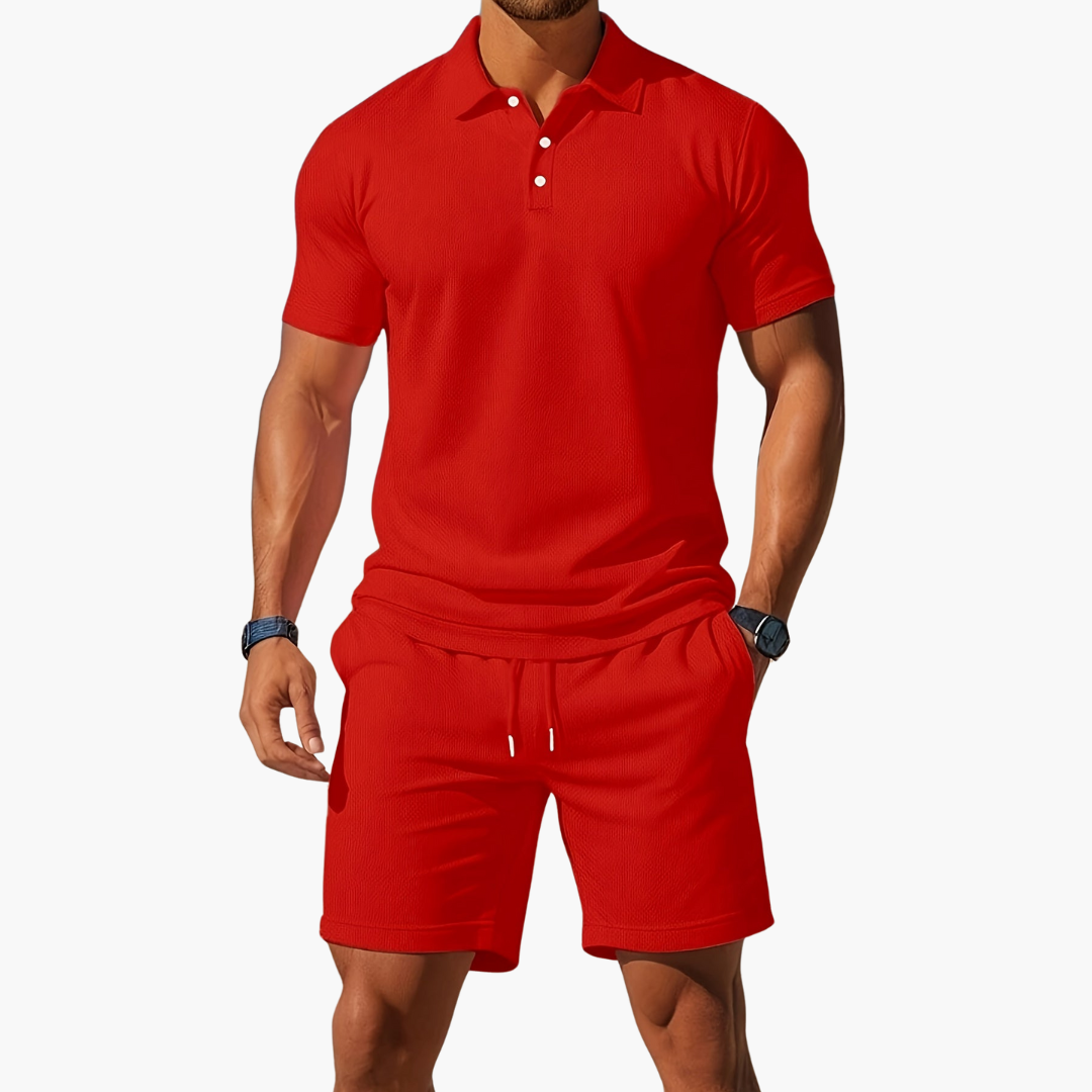Zack - Casual Polo & Drawstring Shorts Set | By Julian & Claire Toronto