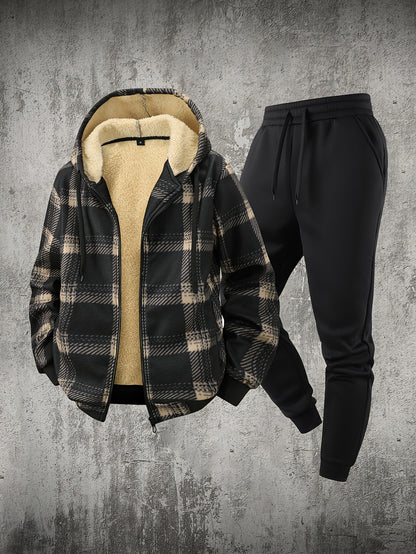 Augustine - Casual Check Hooded Set | By Julian & Claire Toronto