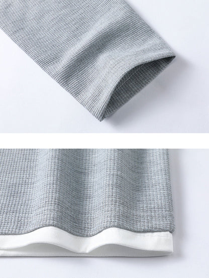 Ronald - Layered Waffle Long Sleeve T-Shirt | By Julian & Claire Toronto