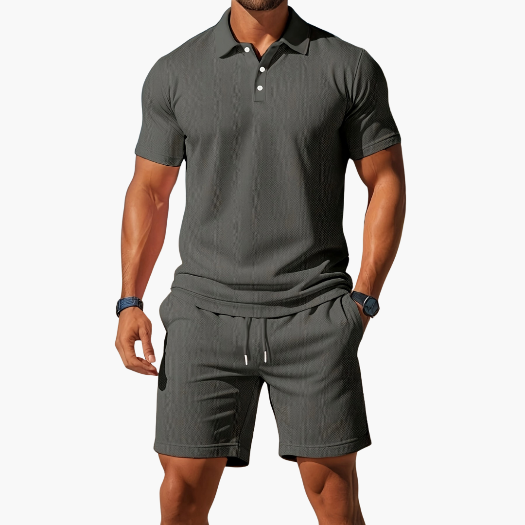 Zack - Casual Polo & Drawstring Shorts Set | By Julian & Claire Toronto
