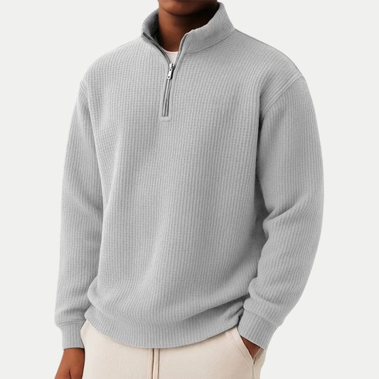 Light Gray Chase - Zip Sweater | By Julian & Claire Toronto