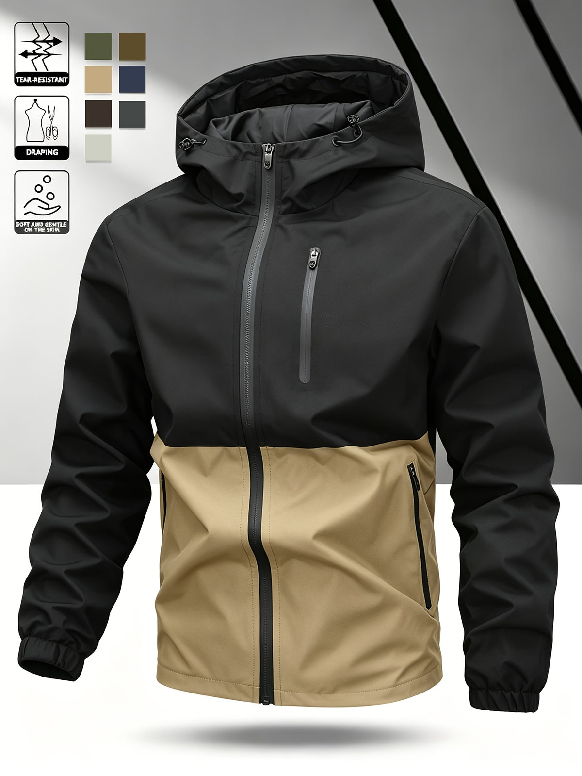 Duane - Colour Block Hooded Jacket | By Julian & Claire Toronto