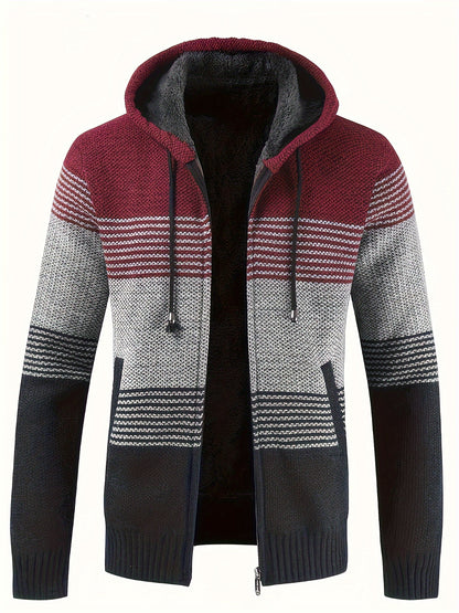 Bowen - Vintage Striped Hooded Cardigan | By Julian & Claire Toronto